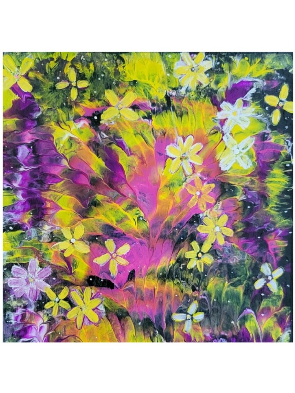 Hand Crafted Textured Abstract Design 12x12 Inches Canvas Picture